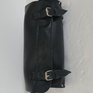Harley Davidson Handlebar/Fork Bag 91743-87T Black Silver Tone Buckles
